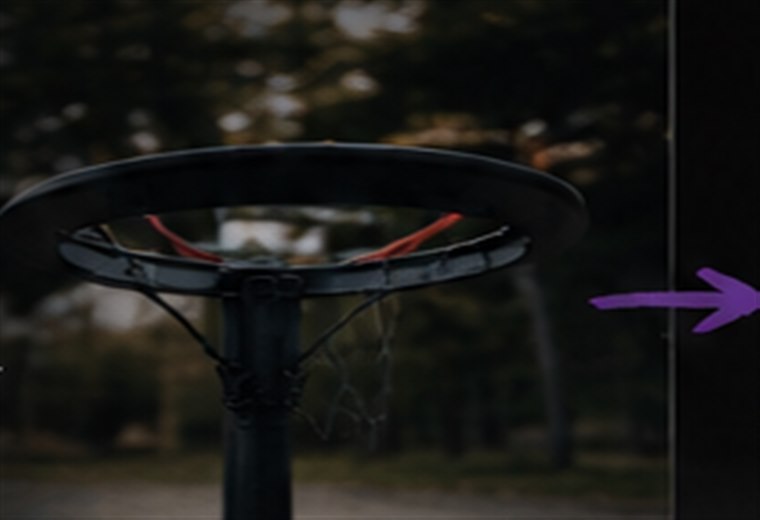 Outdoor rim without a usable basketball net